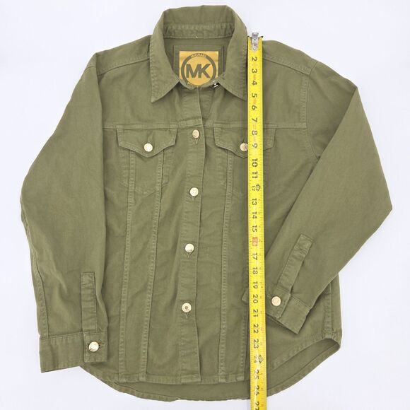Michael Kors Shirt Jacket Utility Shacket Womens Size Medium Olive Green Fall - Picture 4 of 6
